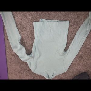 h&m light green ribbed turtle neck